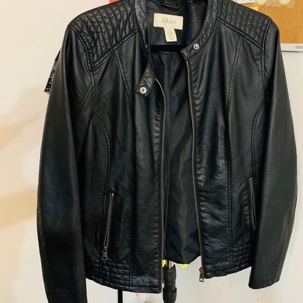 Style & Co Leather Jacket